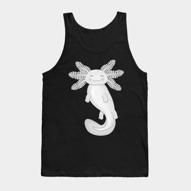 White Axolotl Tank Top by Purrfect